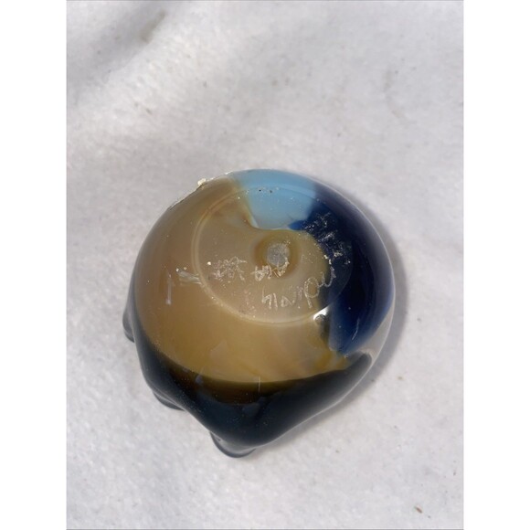 Mdina Ruffled Studio Art Blown Glass Bowl Jar Cup  Malta Italy Colorful - Picture 4 of 7